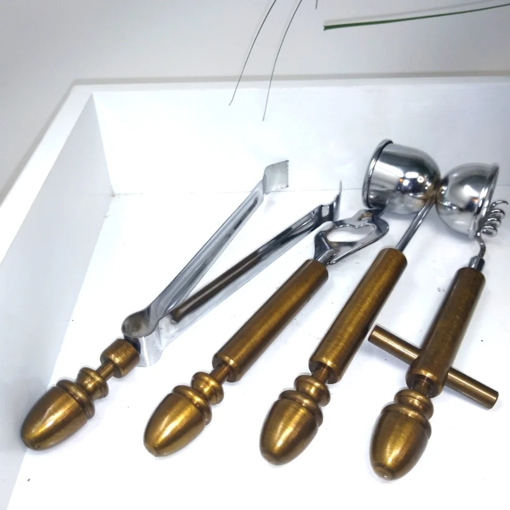 Antique Brass Bartender 4pc. Tool Set
